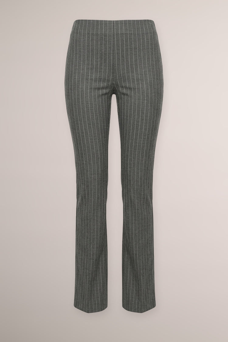 Pantaloni svasati con motivo gessato grigio