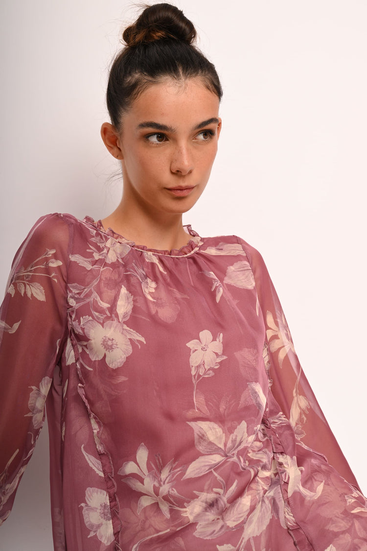 Blusa a stampa floreale