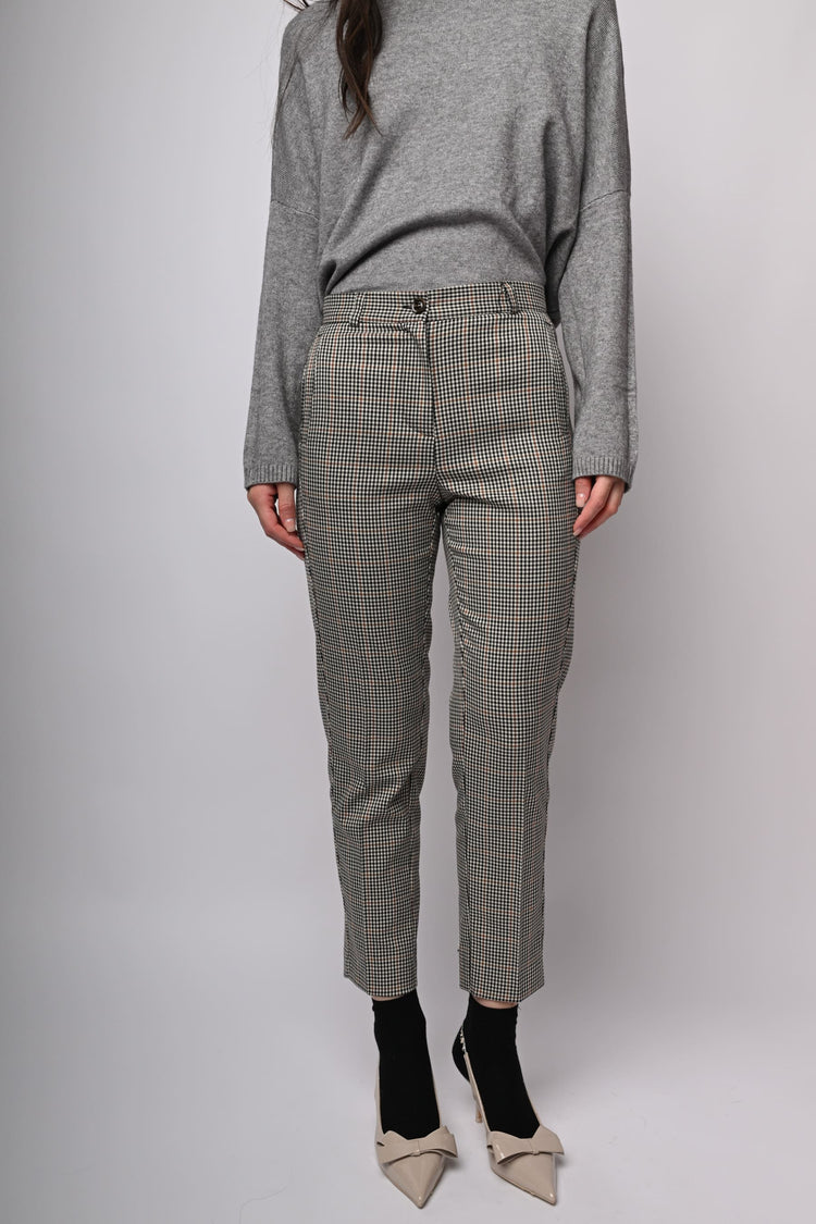 Pantaloni a motivo pied-de-poule