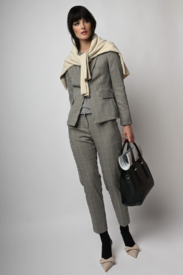 Pantaloni a motivo pied-de-poule