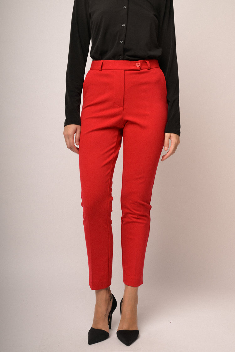 Pantaloni slim-fit basic rossi