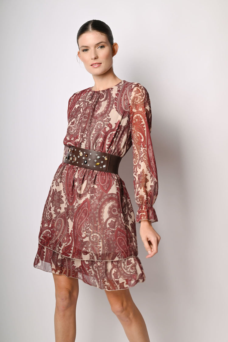 Mini abito a blaze con stampa paisley