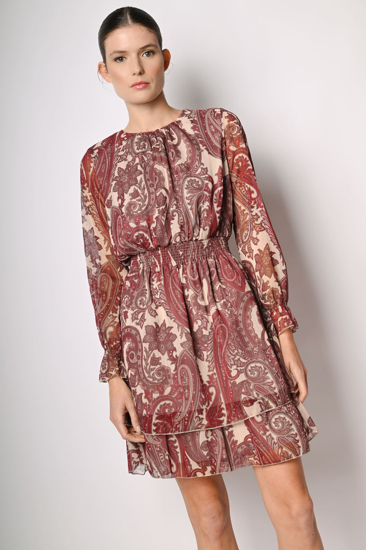 Mini abito a blaze con stampa paisley