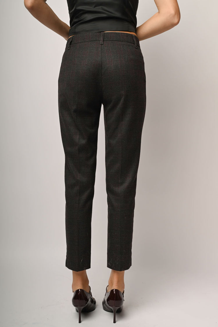 Pantaloni slim-fit a stampa check