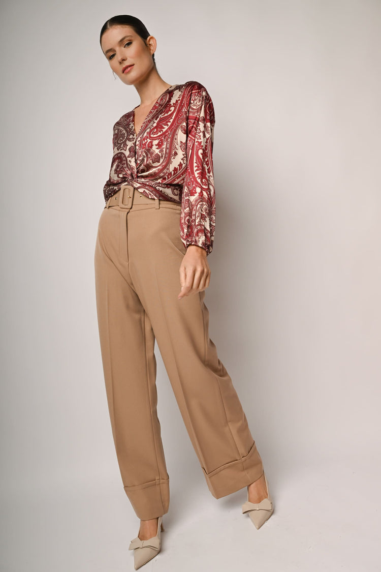 Pantaloni palazzo con cintura