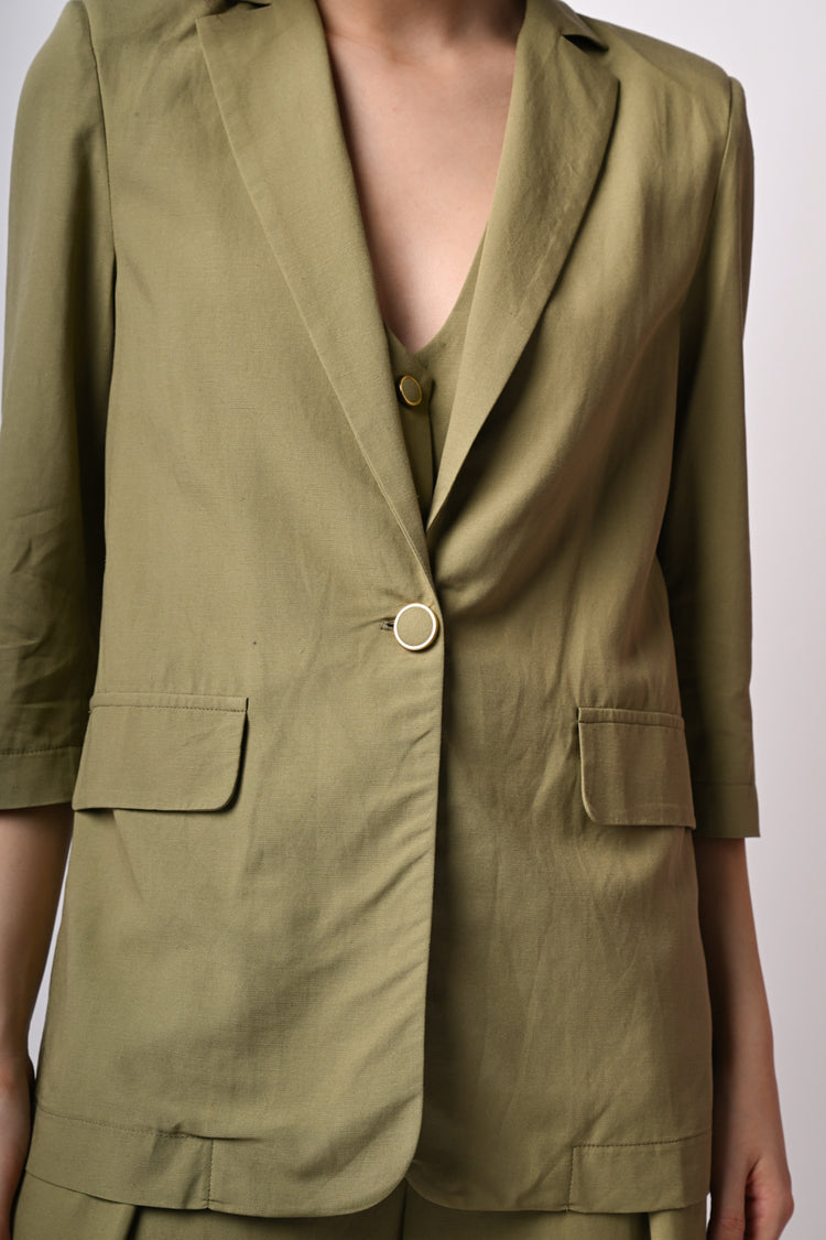 Blazer in viscosa e lino