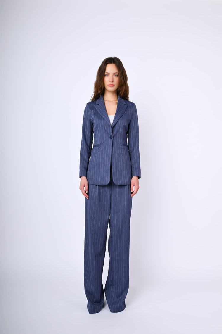 Blazer monopetto gessato