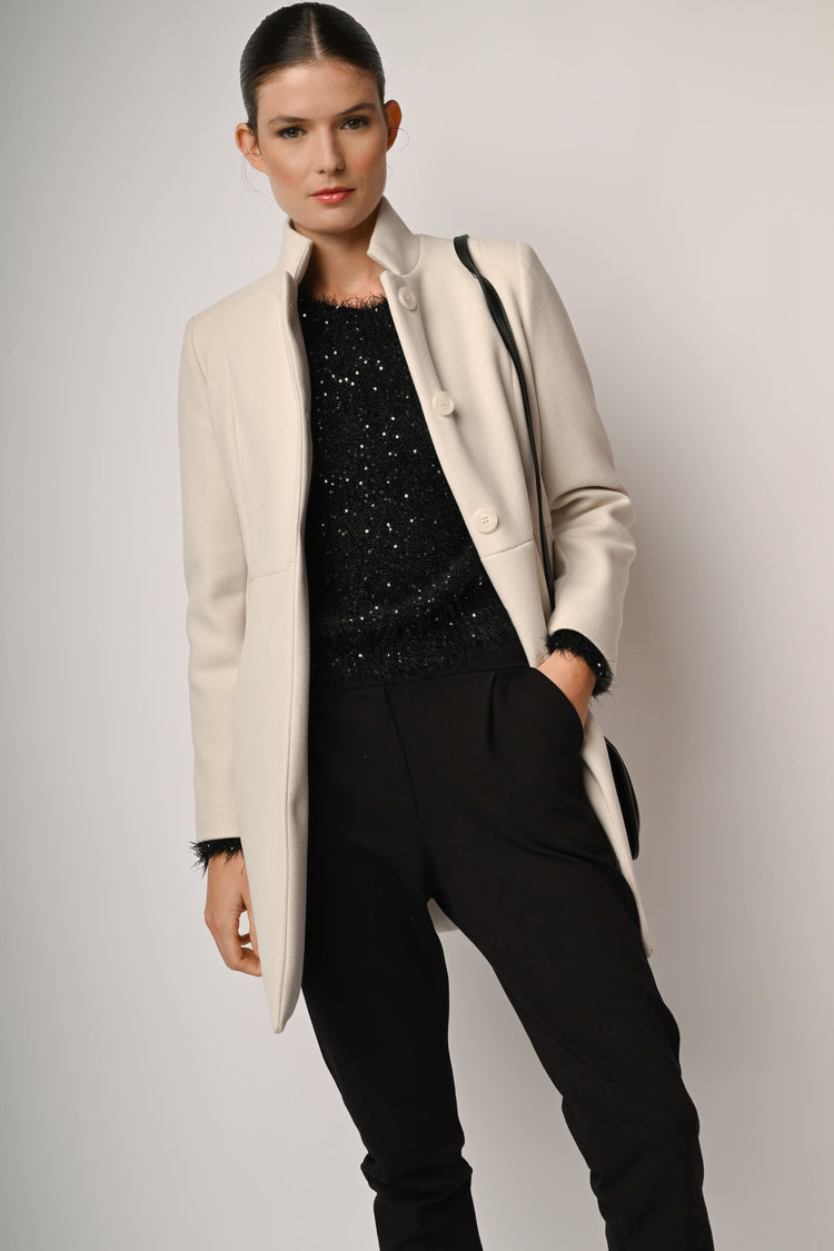Cappotto con colletto alla coreana