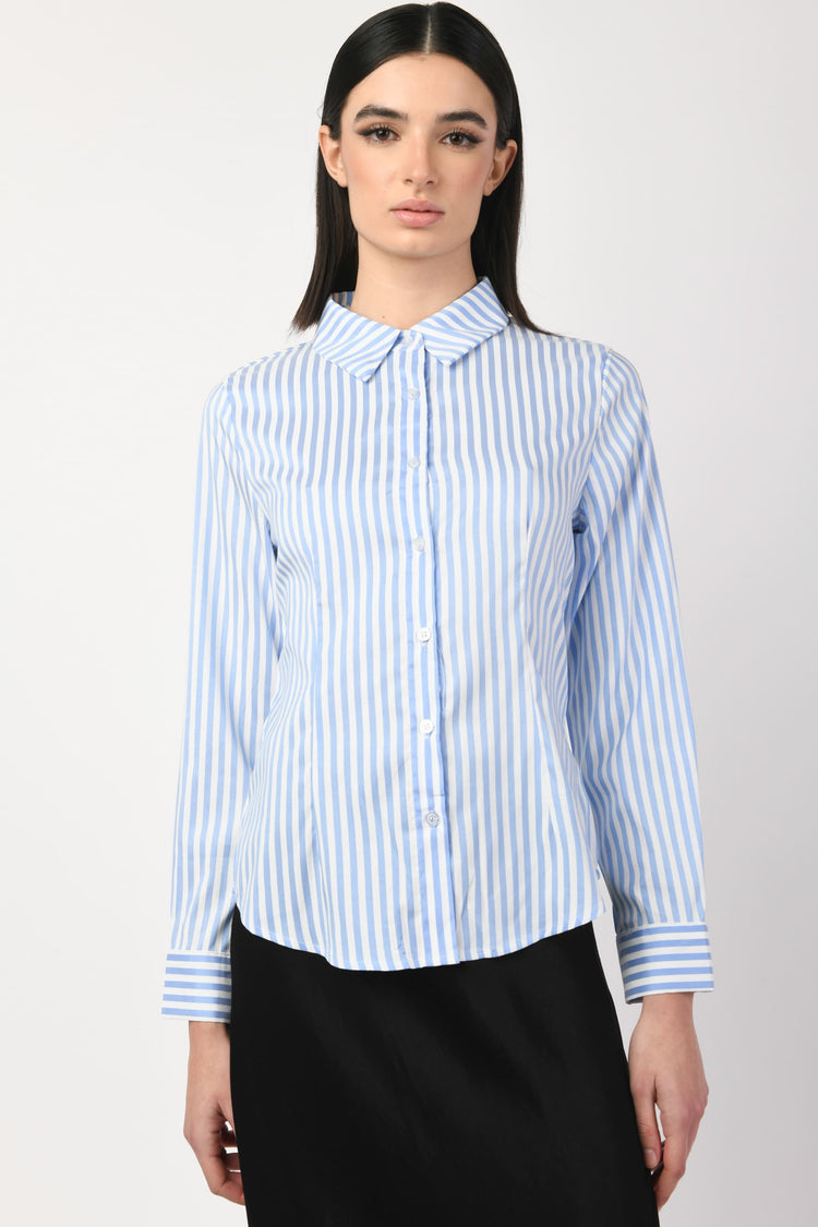 Camicia misto cotone a righe
