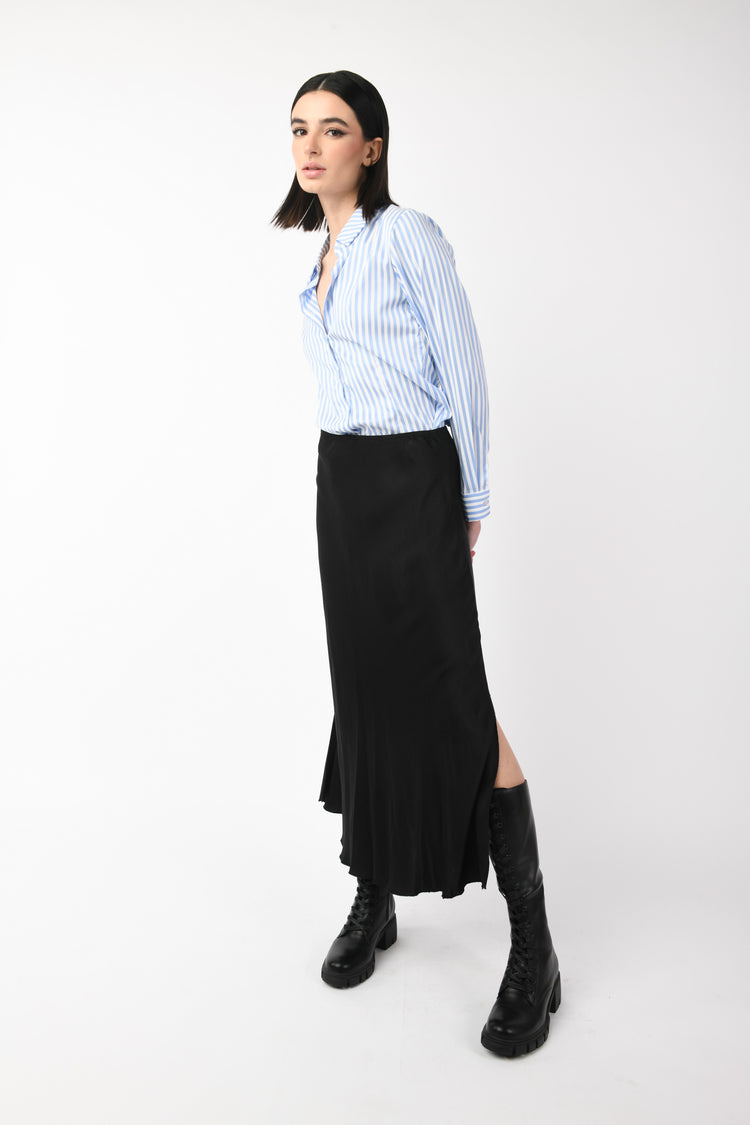Camicia misto cotone a righe