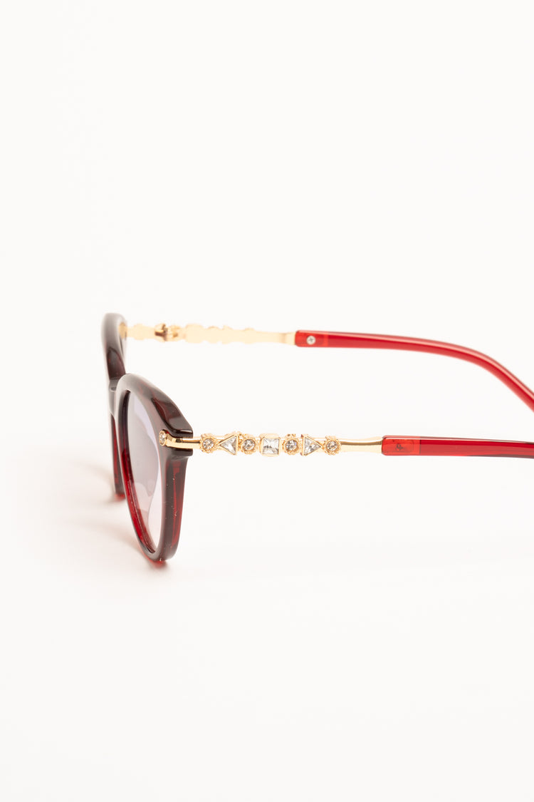 Occhiale da sole rossi con strass