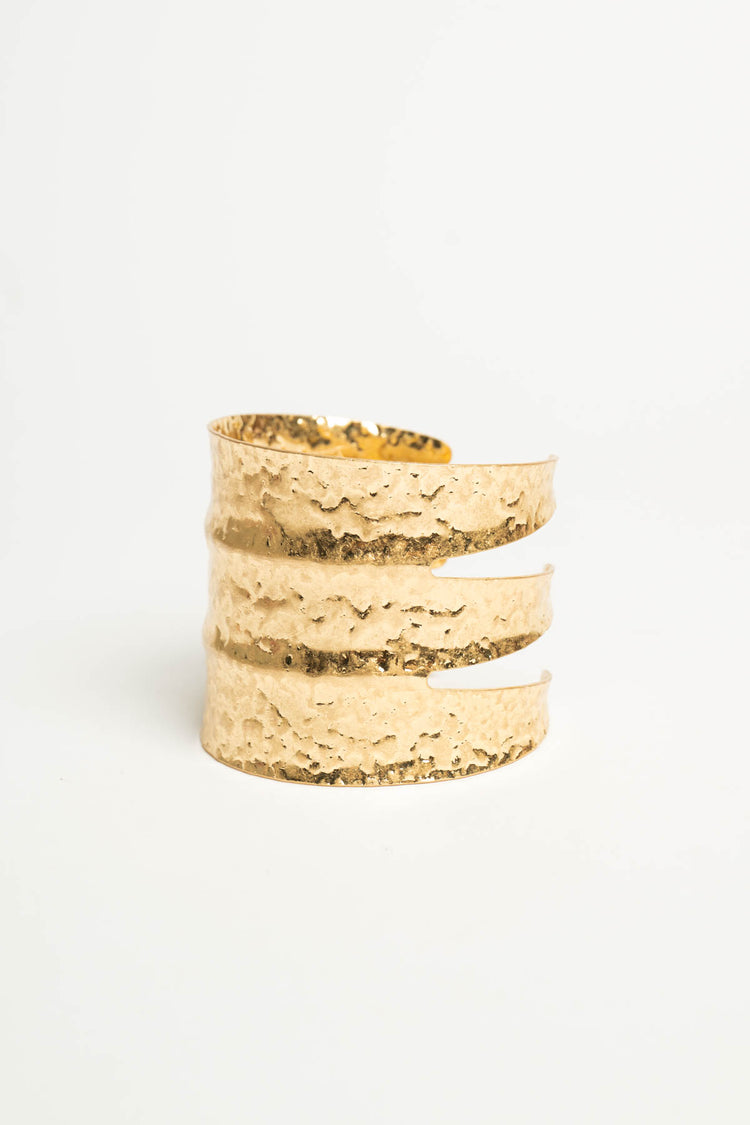 Bracciale rigido effetto tre fasce oro
