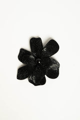 Spilla grande floreale con strass neri