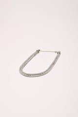 Collana tubolare con strass