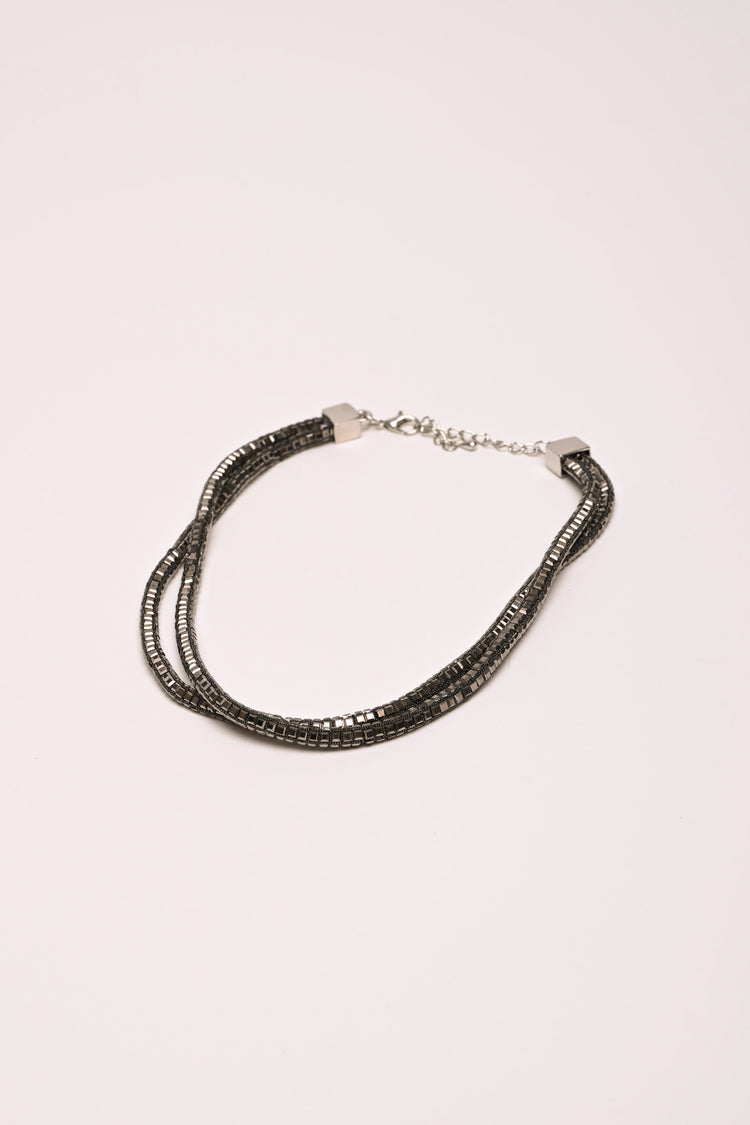 Collana a doppio filo con strass
