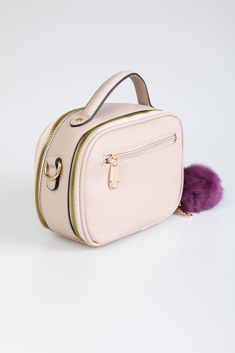 Borsa a tracolla con pompon