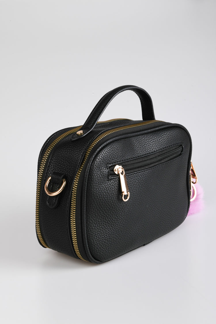 Borsa a tracolla con pompon