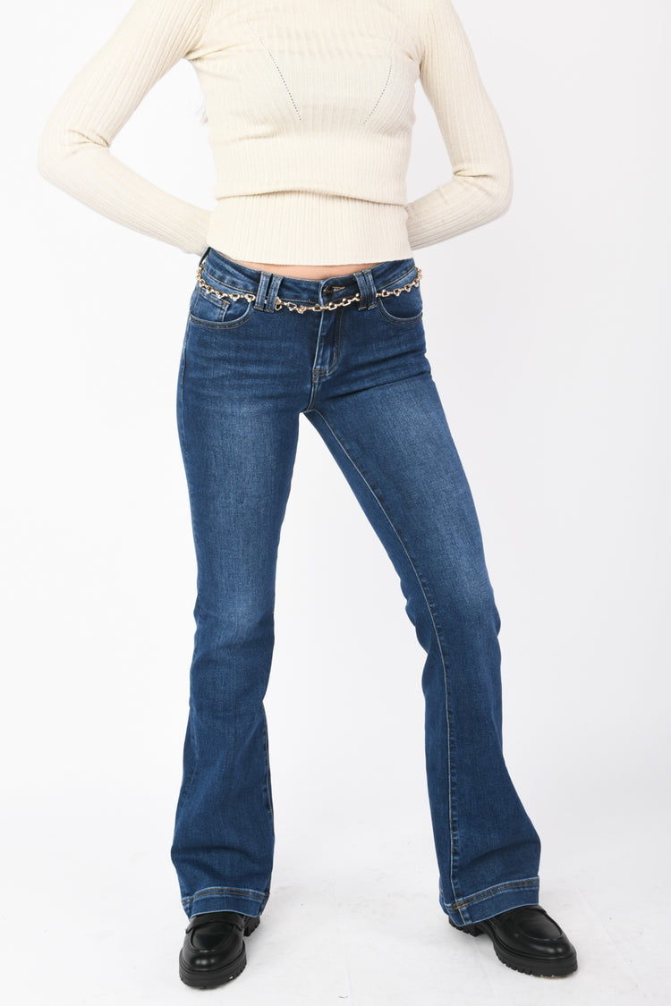 Jeans con cintura gioiello