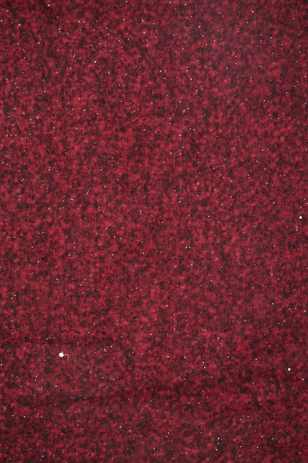 Sciarpa effetto puntinato con frange bordeaux-nera