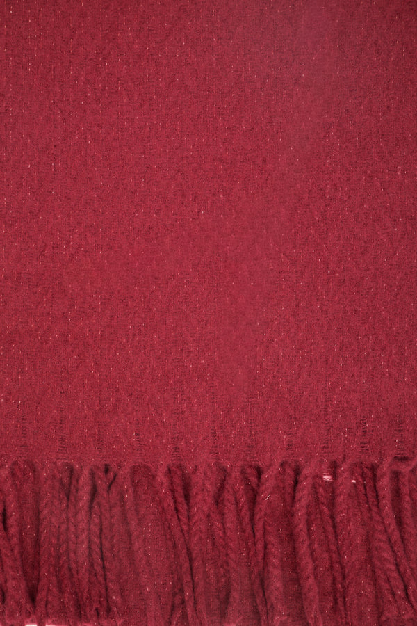 Sciarpa glitter con frange bordeaux