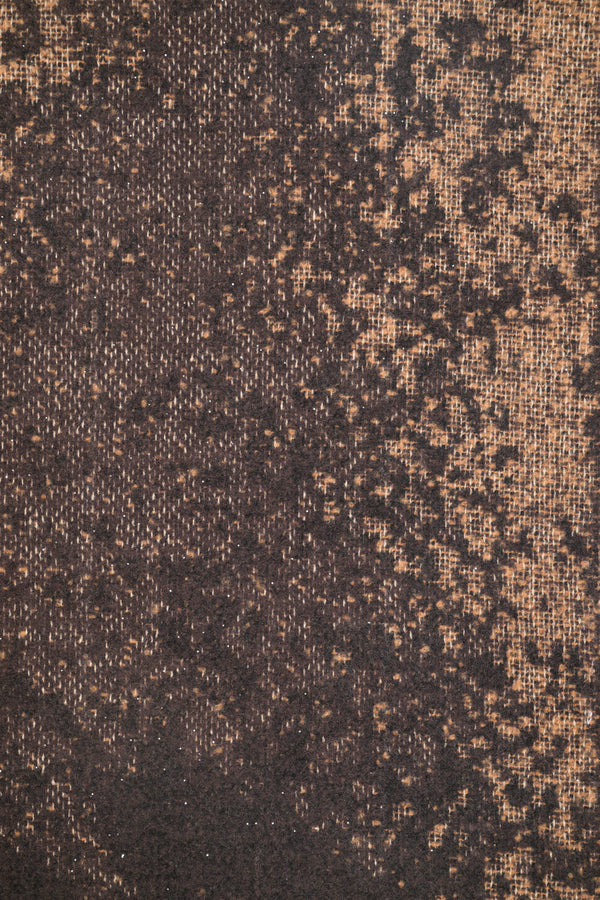 Sciarpa sfumata con frange marrone-nera