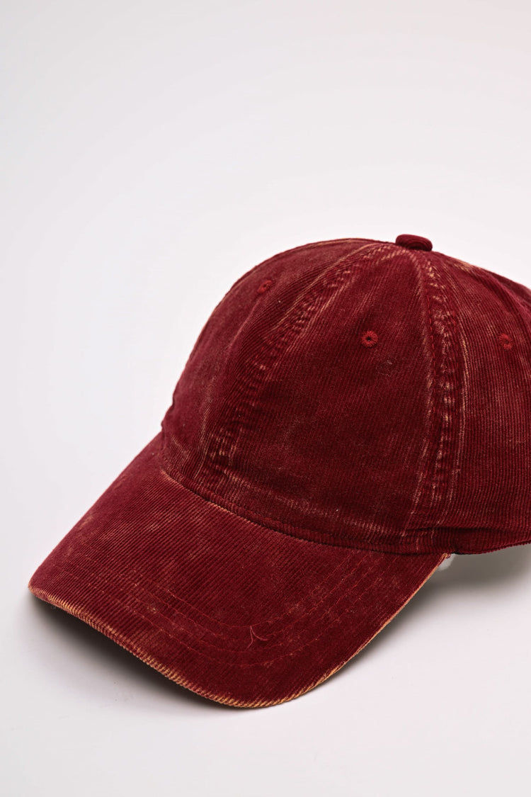 Cappello da baseball in velluto a righe
