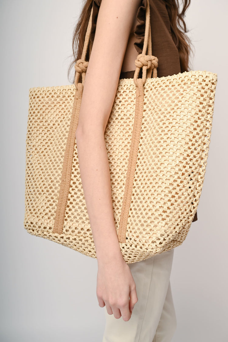 Borsa tote grande in paglia