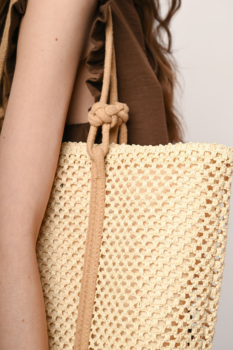 Borsa tote grande in paglia