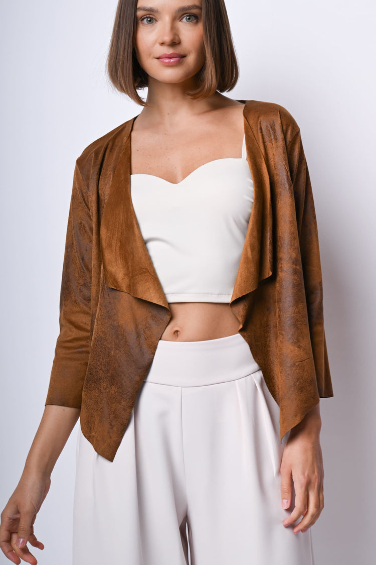 Giacca morbida in faux suede