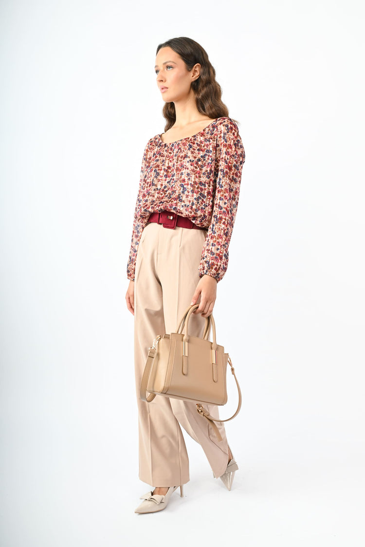 Pantaloni palazzo con piega stirata