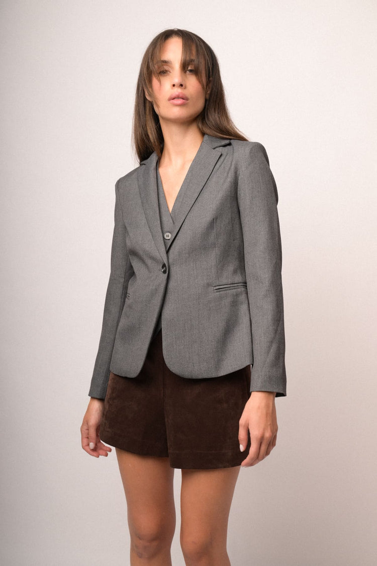 Blazer basic monopetto grigio