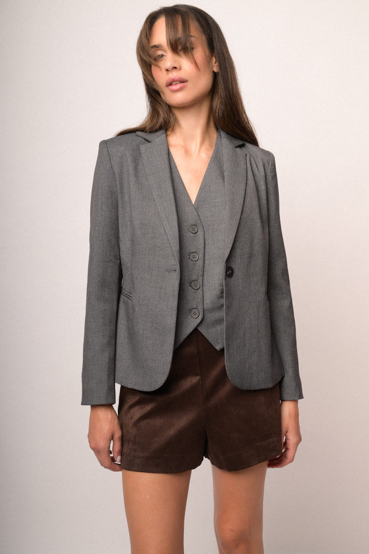 Blazer basic monopetto grigio