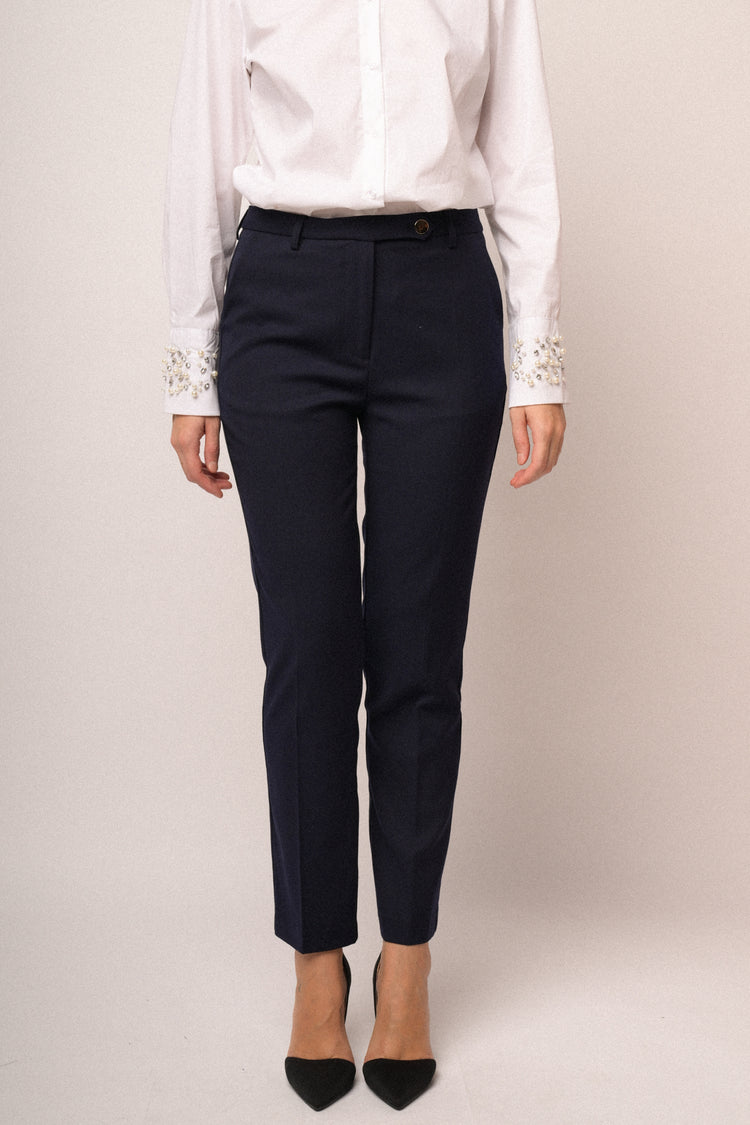 Pantaloni slim-fit basic blu