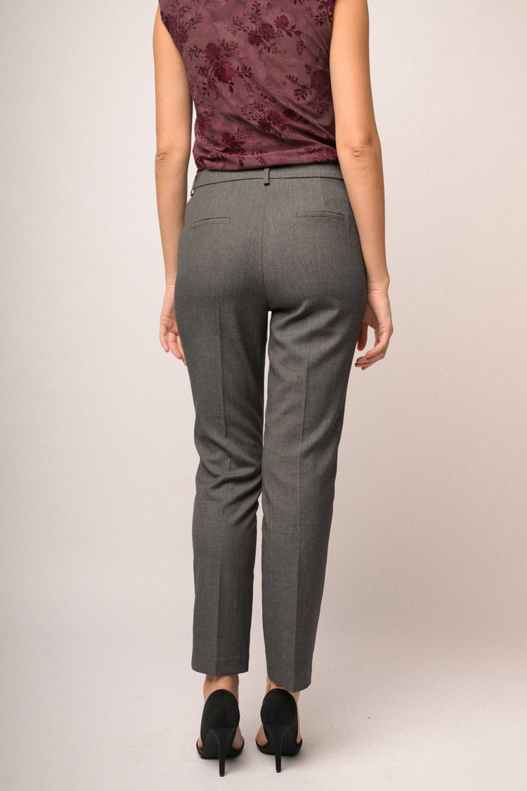 Pantaloni slim-fit basic grigio mélange