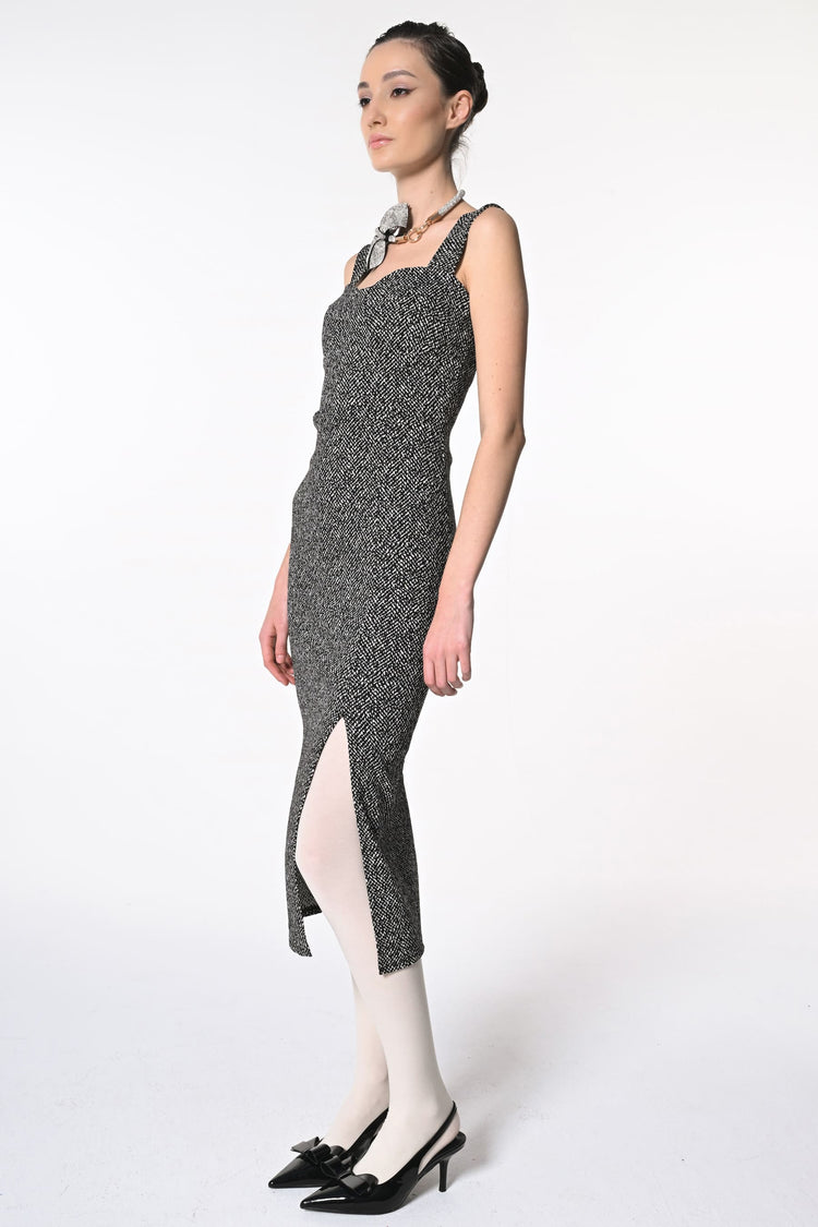 Abito midi a tubino in jacquard
