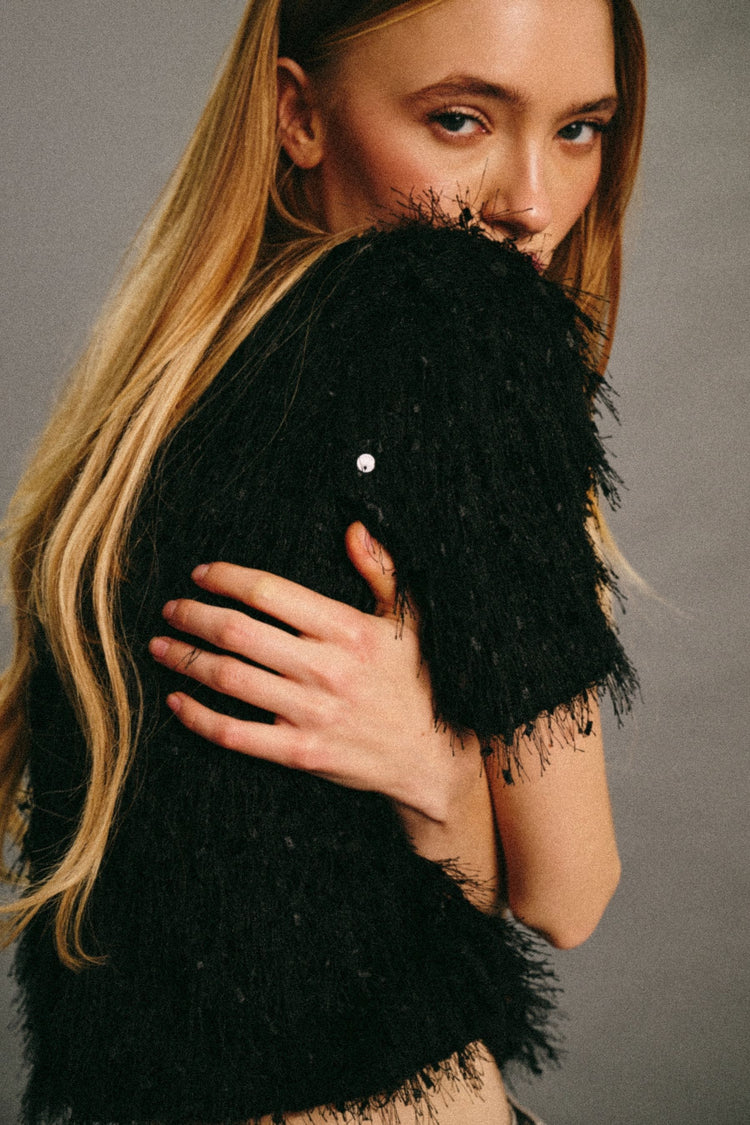T-shirt hairy con paillettes