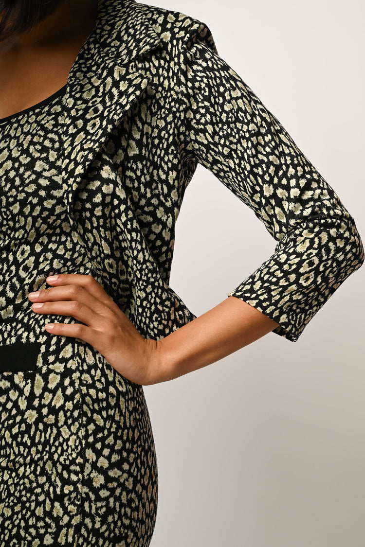 Blazer crop a stampa animalier