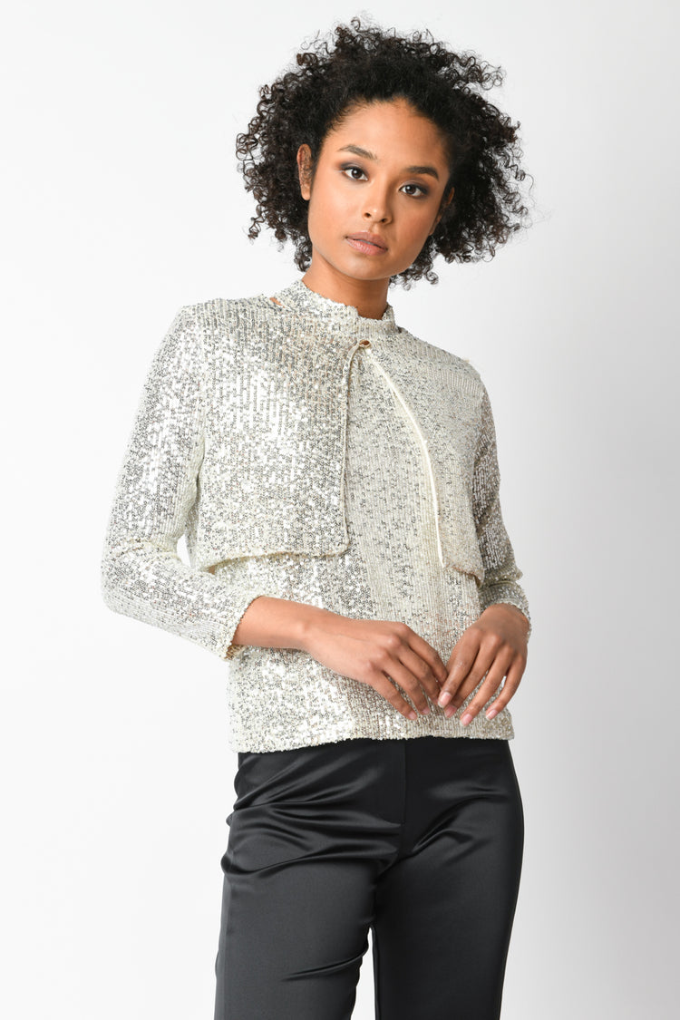 Bolero crop con paillettes