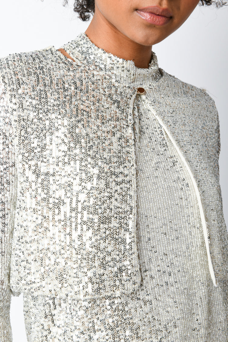 Bolero crop con paillettes