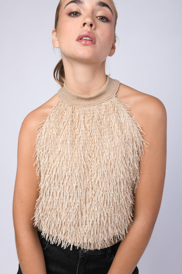 Top con piume
