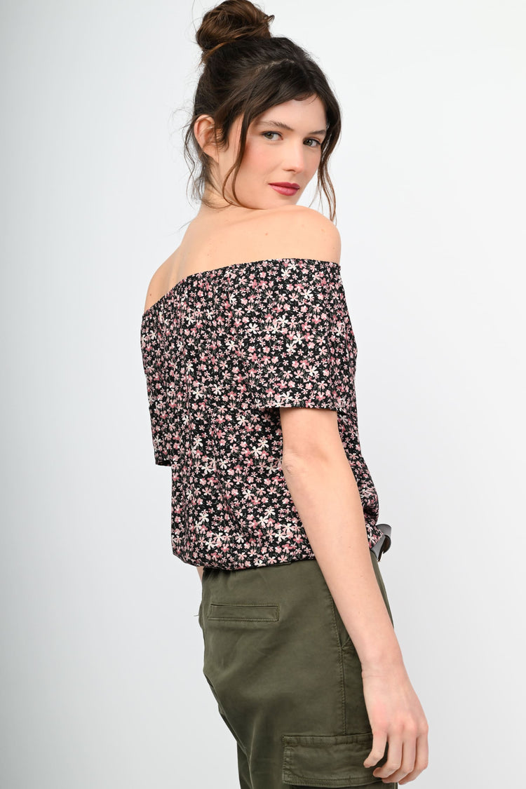 Top a stampa micro floreale