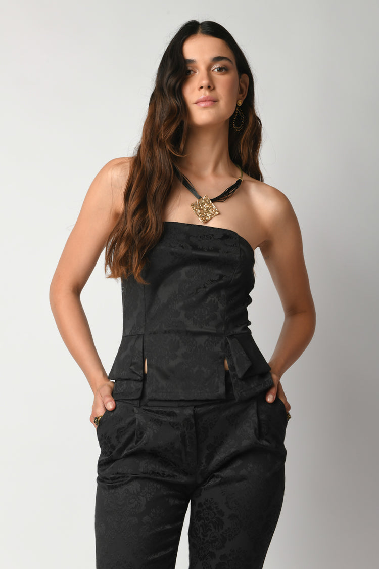 Top a bustier in jacquard