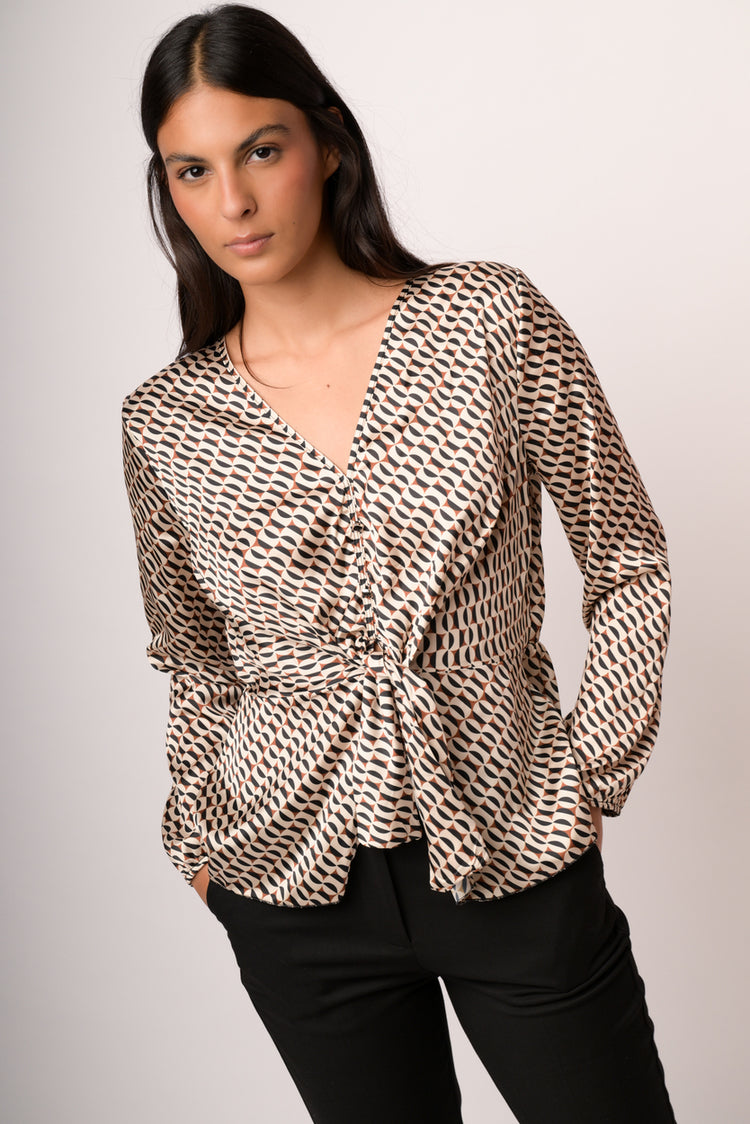 Casacca multicolor con motivo optical