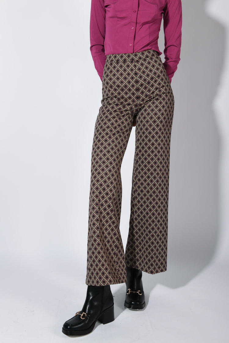 Pantaloni palazzo a stampa geometrica
