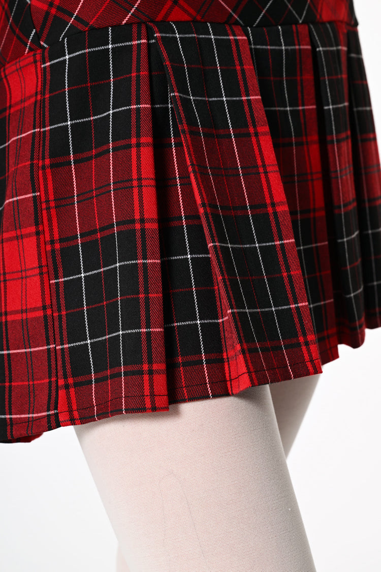 Minigonna a pieghe con stampa tartan