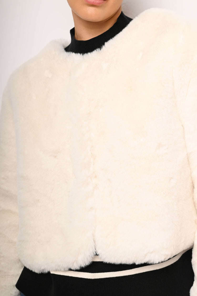 Giacca corta in faux fur