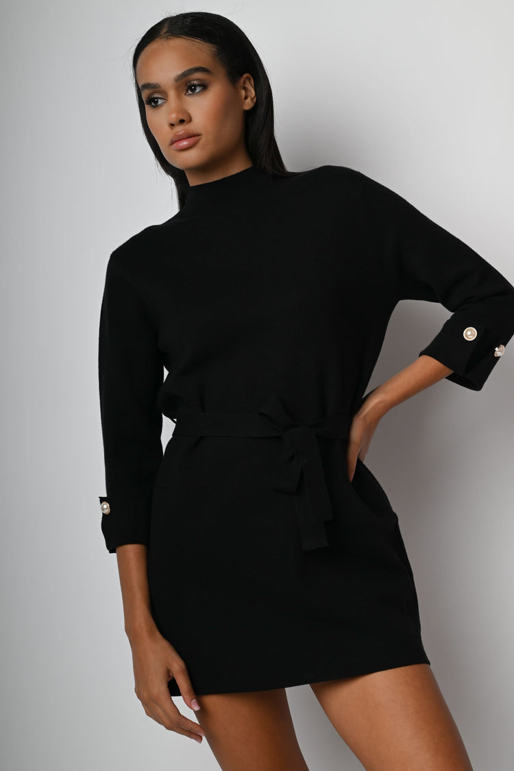 Mini abito in maglia con cintura