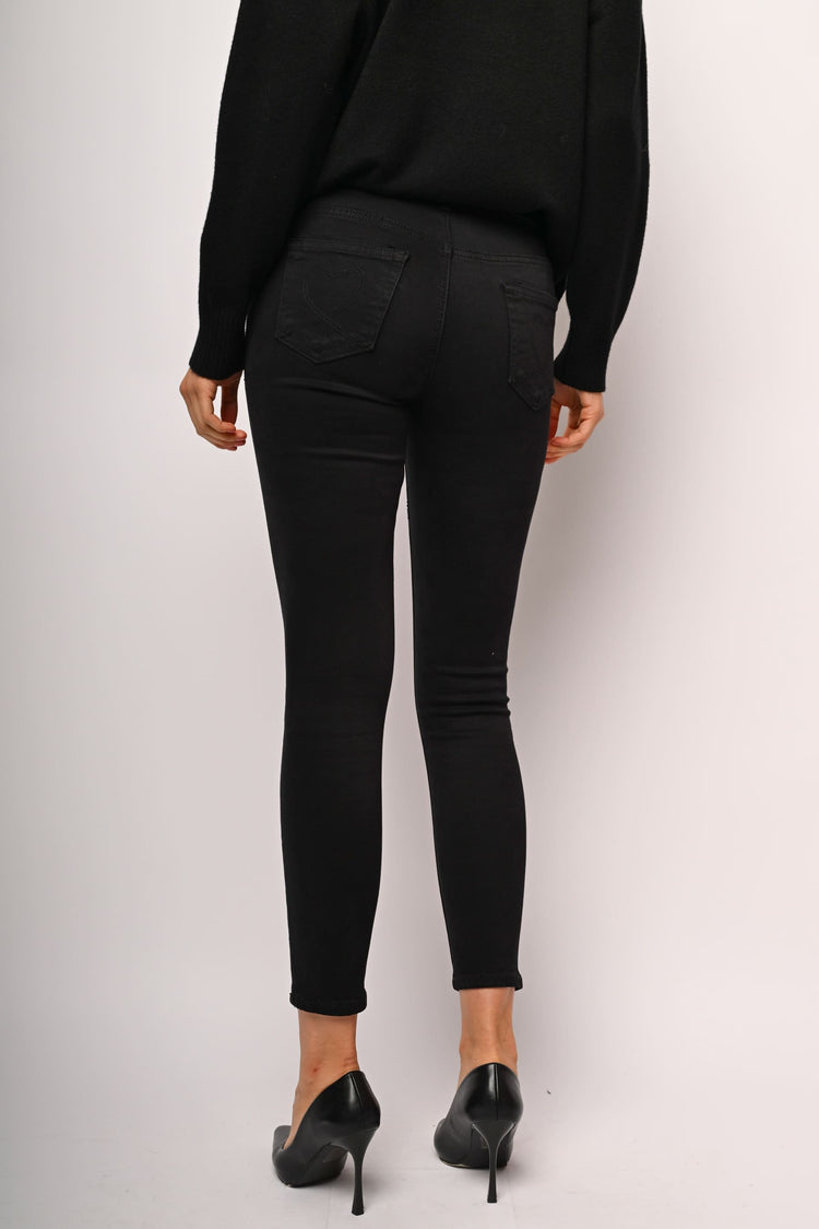 Jeans in gessato strass