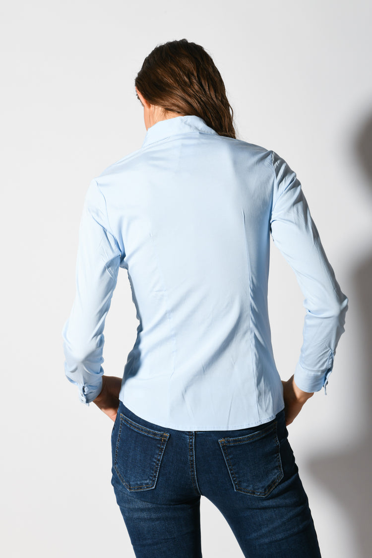 Camicia con strass al colletto