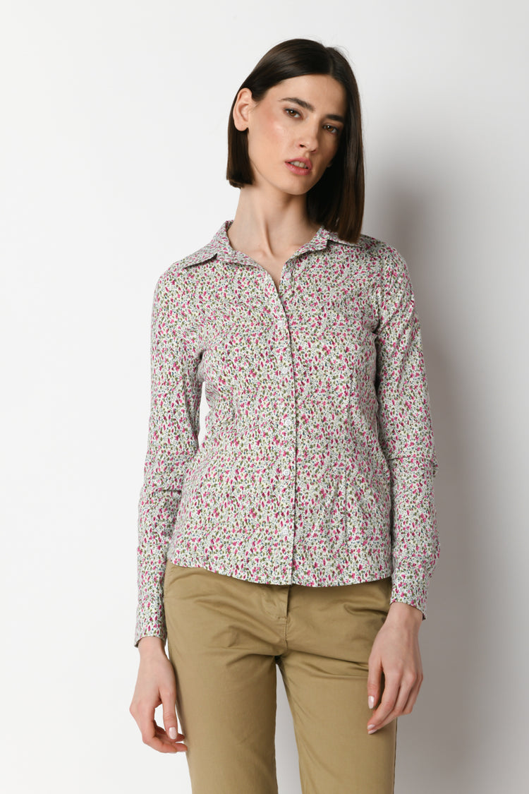 Camicia a stampa micro floreale